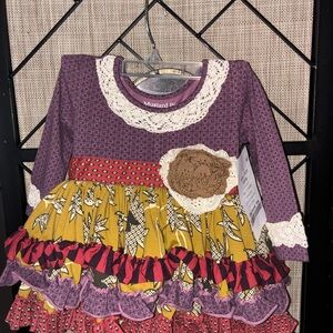 Mustard Pie Purple and Yellow Ruffle Dress